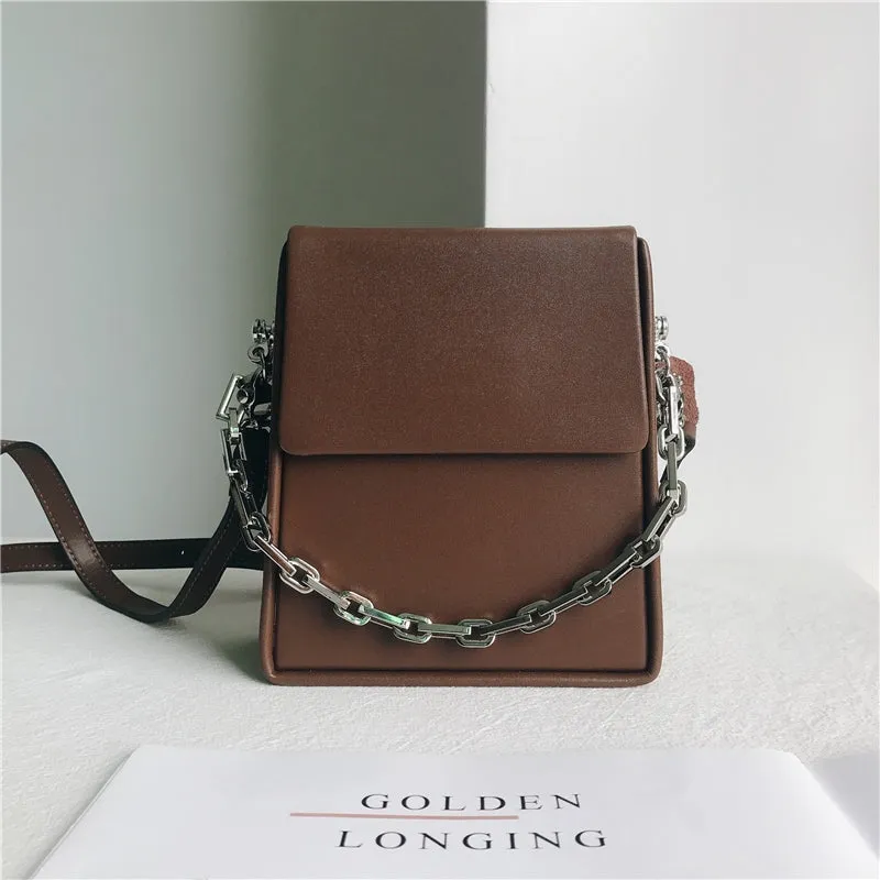 Leather Cross Body Box Phone Bag