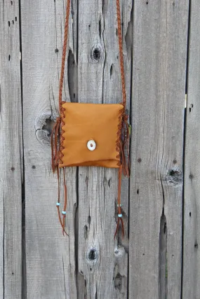 Leather crossbody handbag, simple leather purse