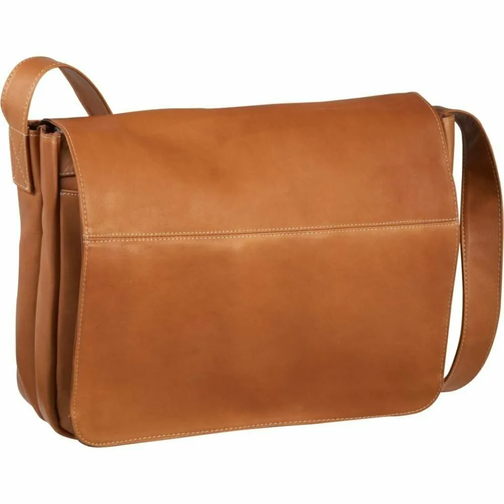 Leather Full Flap Laptop Messenger Bag