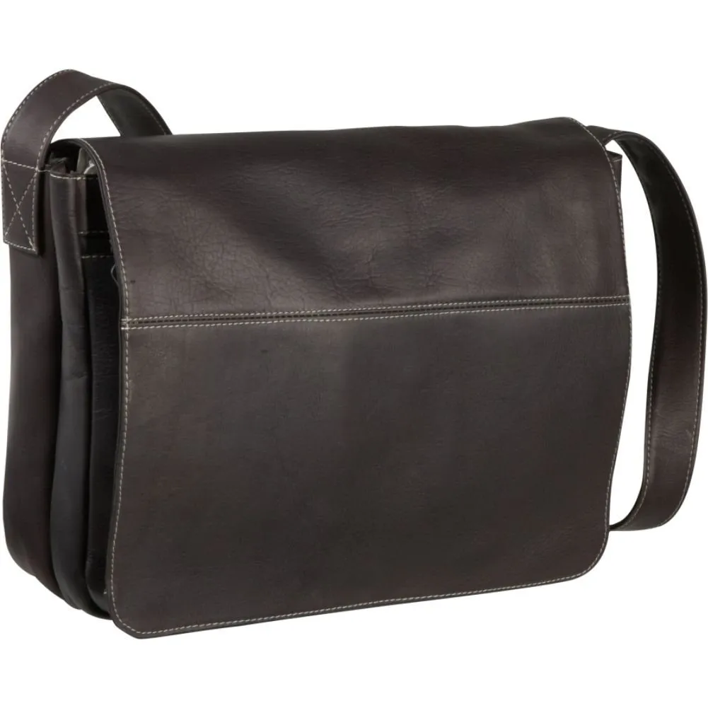 Leather Full Flap Laptop Messenger Bag