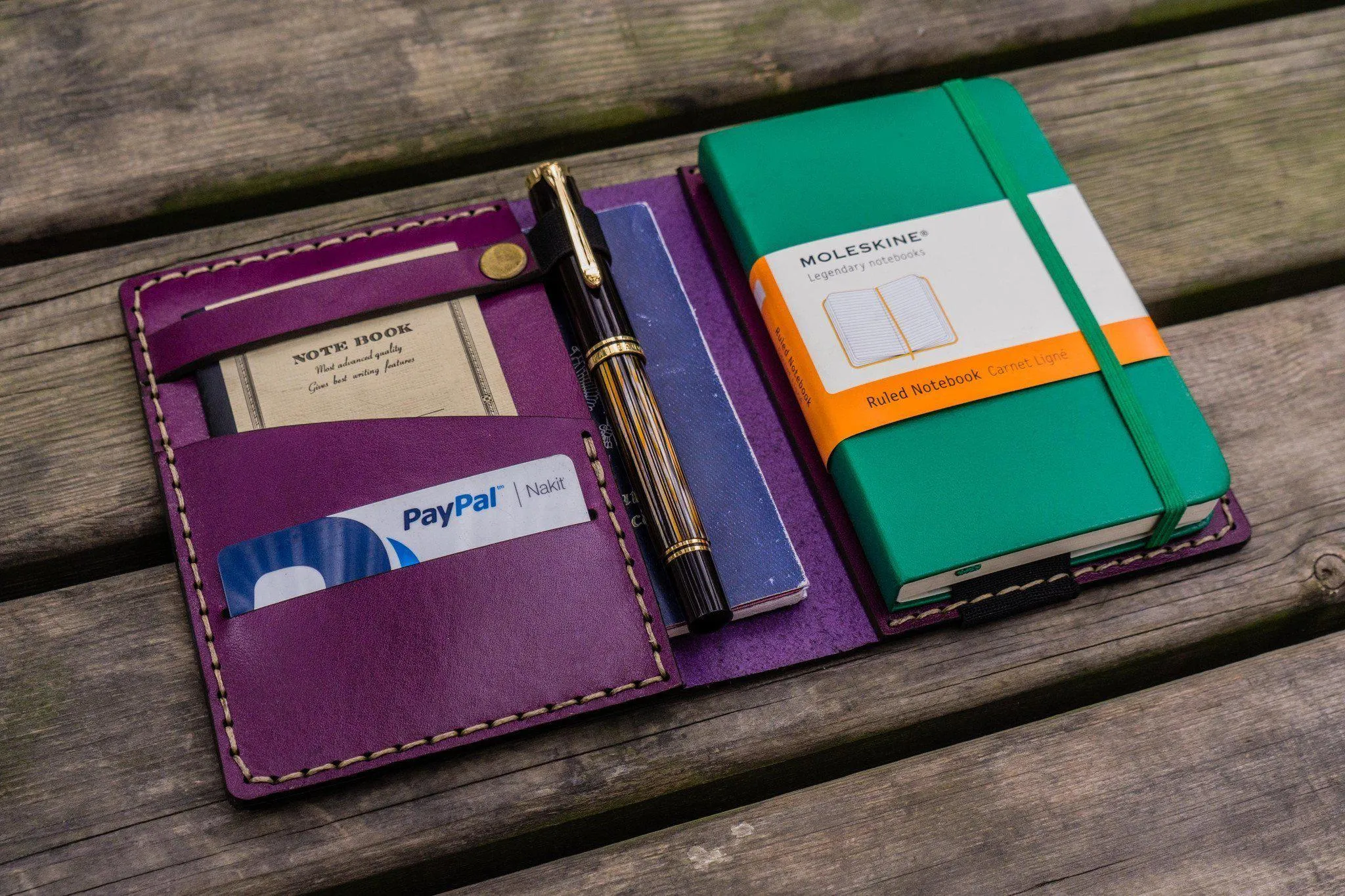 Leather Leuchtturm1917 A6 Notebook Cover - Purple