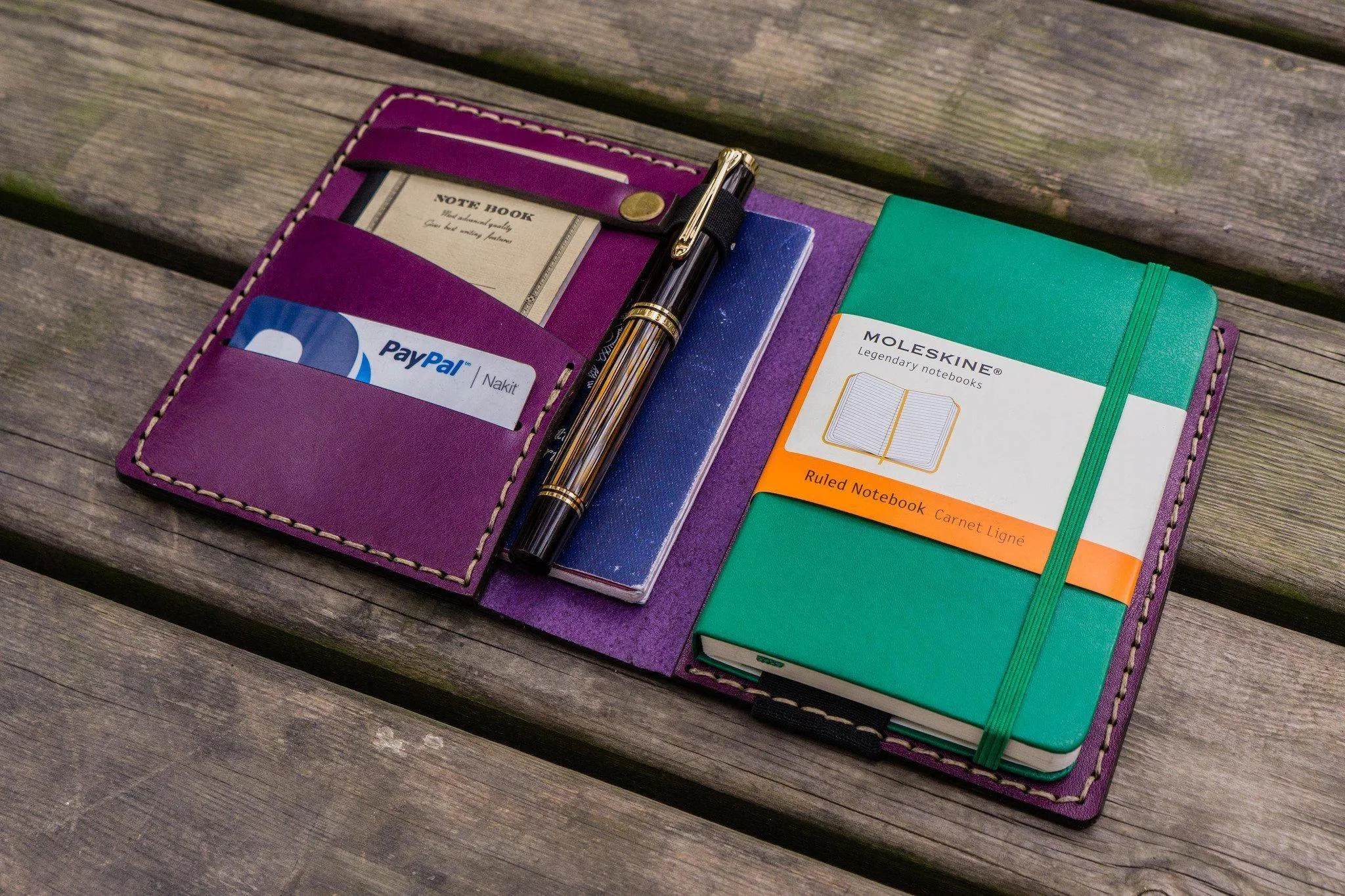 Leather Leuchtturm1917 A6 Notebook Cover - Purple