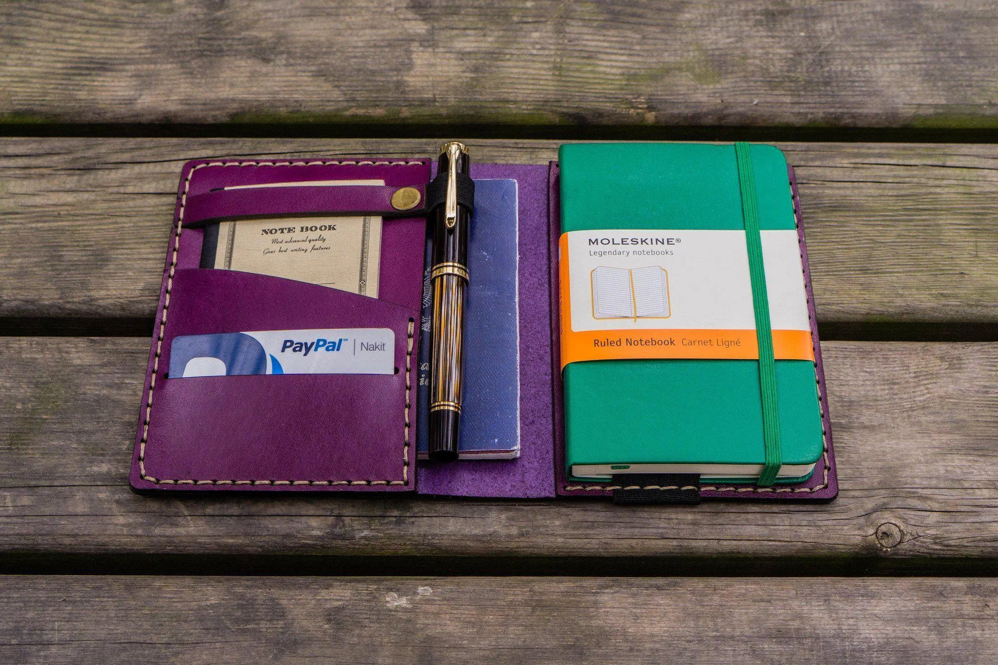 Leather Leuchtturm1917 A6 Notebook Cover - Purple