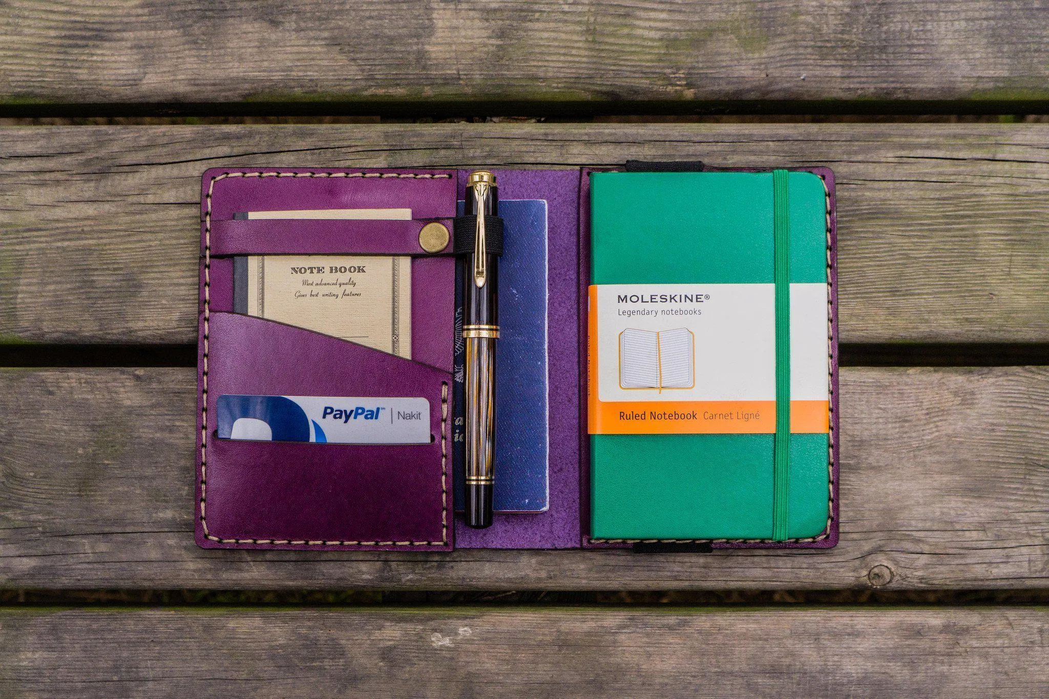 Leather Leuchtturm1917 A6 Notebook Cover - Purple