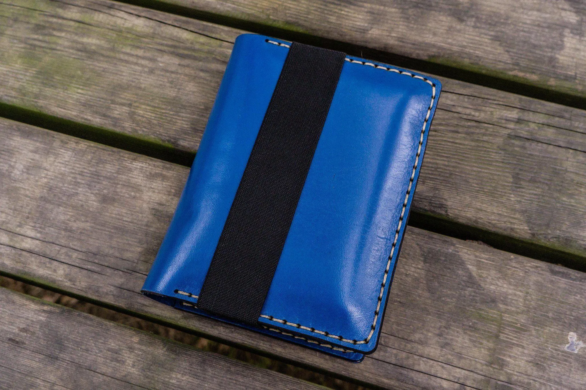 Leather Pocket Moleskine Journal Cover - Blue