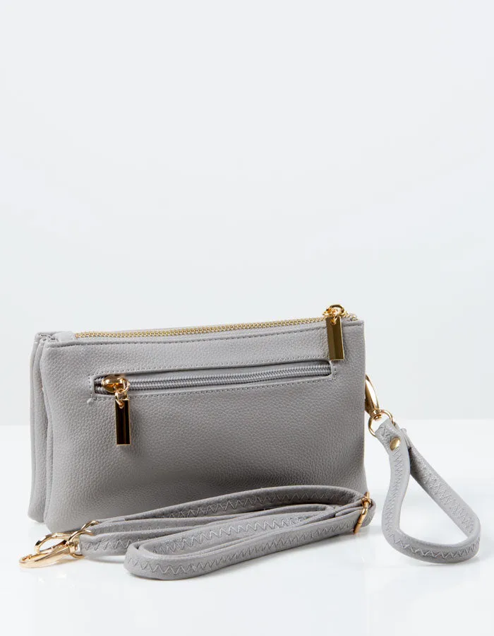 Light Grey Clutch Bag | Toni