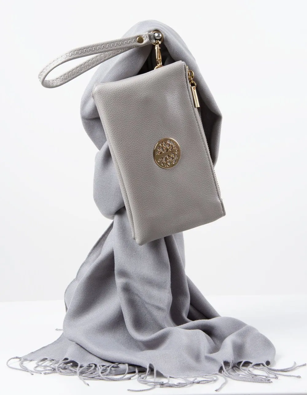 Light Grey Clutch Bag | Toni