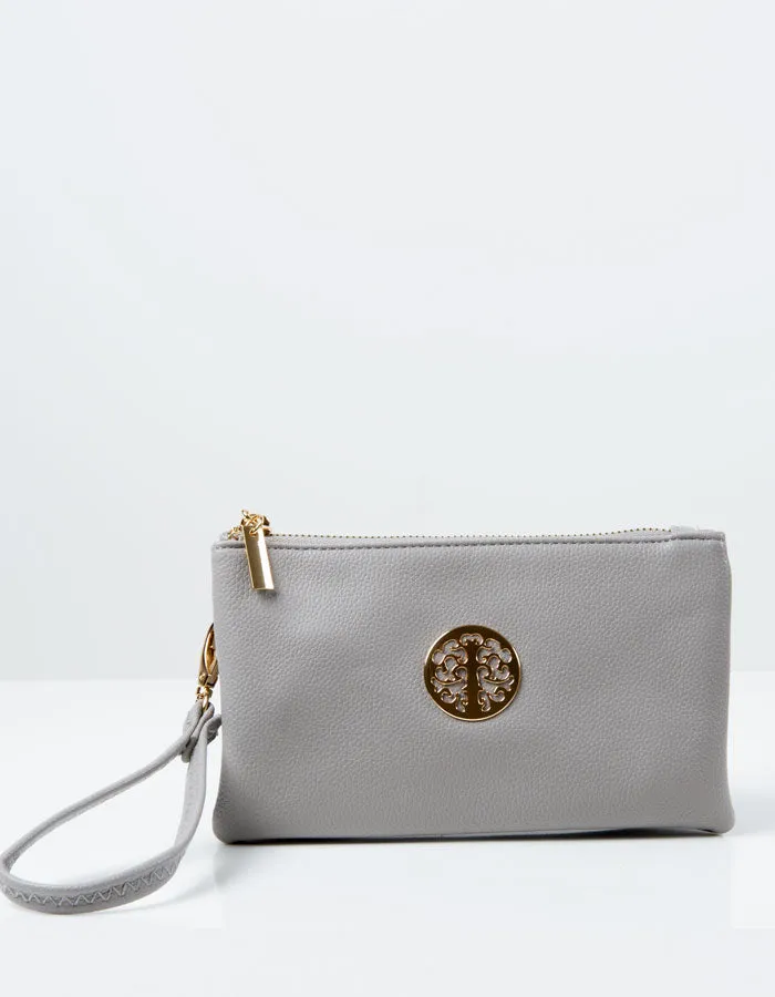 Light Grey Clutch Bag | Toni