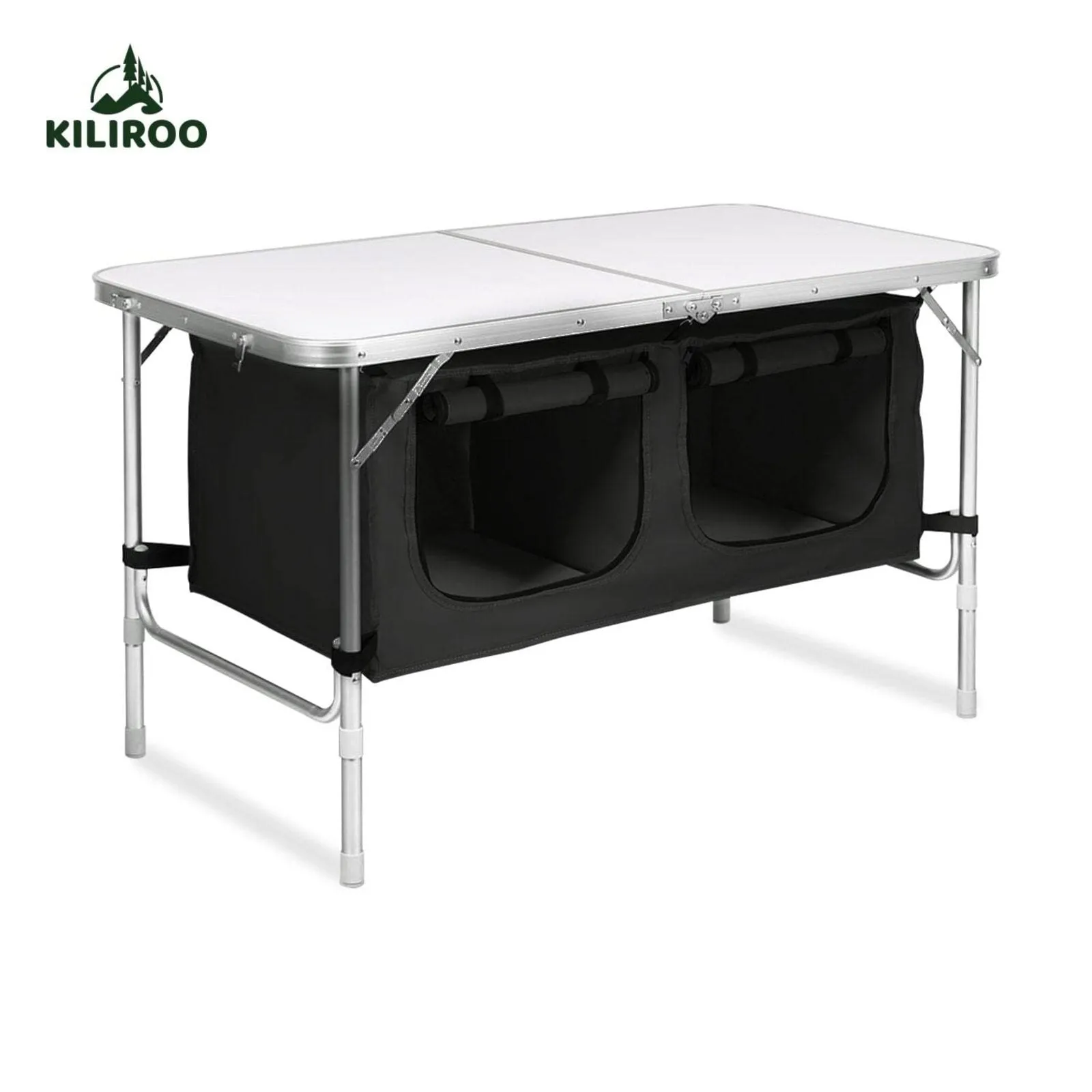 Lightweight Foldable Camping Table 120cm Silver, KILIROO