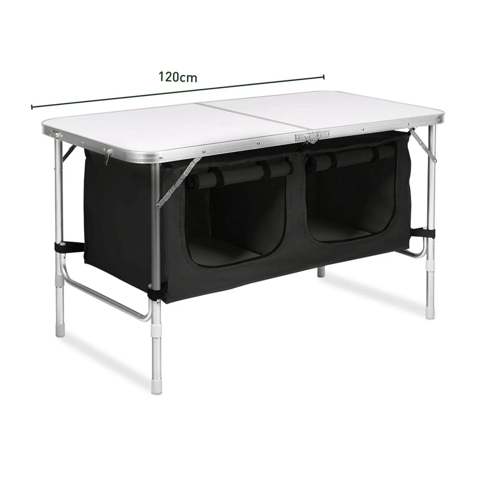 Lightweight Foldable Camping Table 120cm Silver, KILIROO