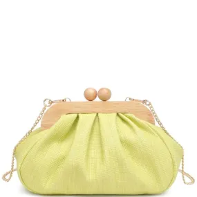 Lime Smooth Texture All Over Enya Clutch Bag