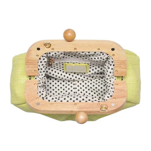 Lime Smooth Texture All Over Enya Clutch Bag