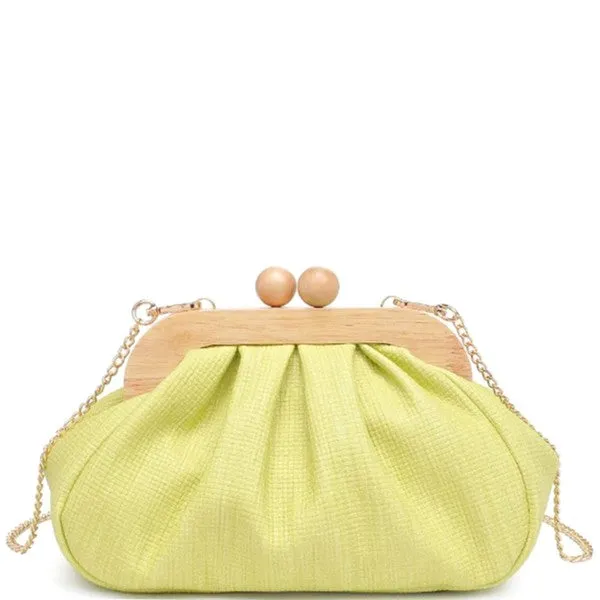 Lime Smooth Texture All Over Enya Clutch Bag