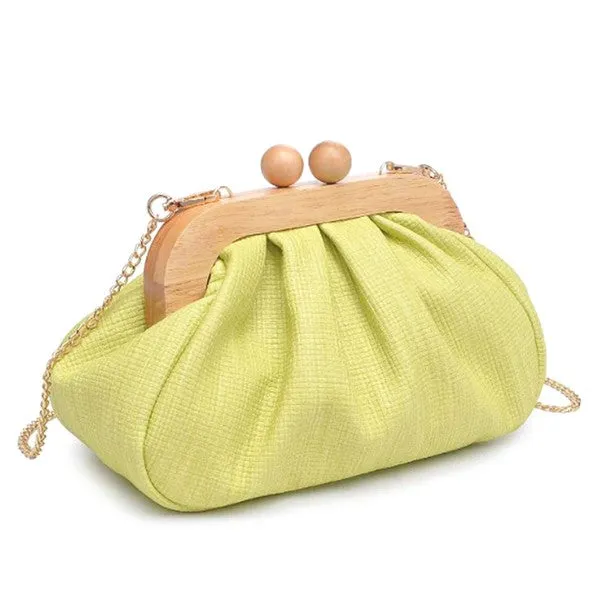 Lime Smooth Texture All Over Enya Clutch Bag