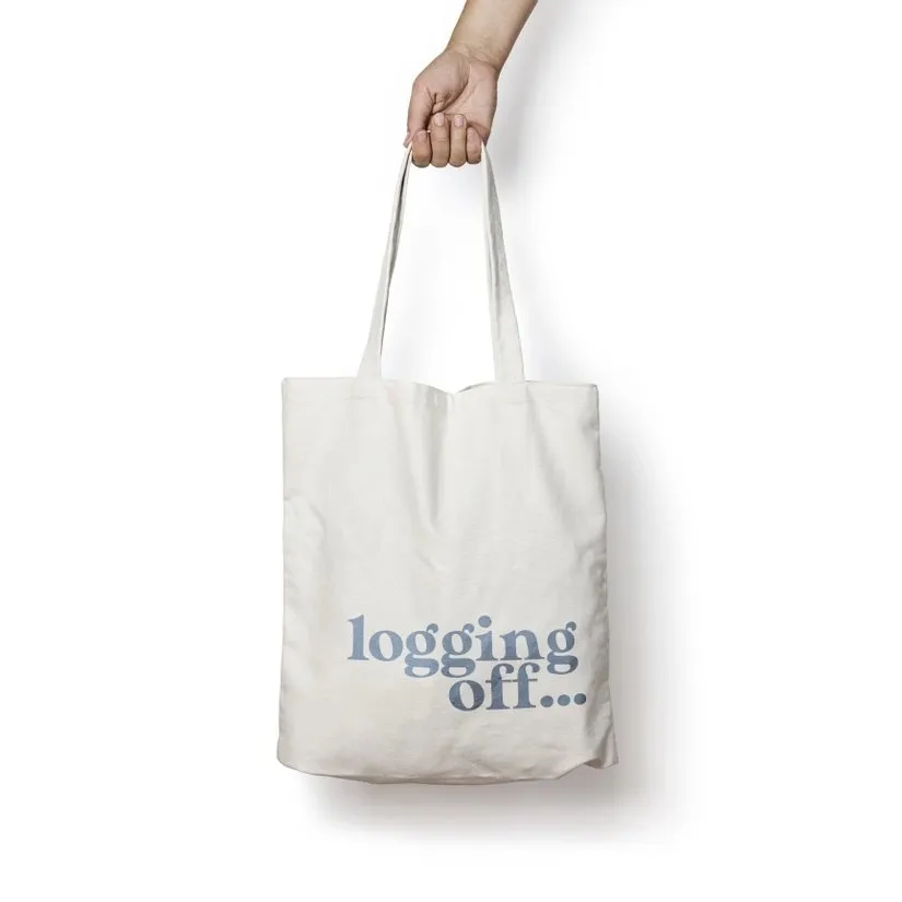 Logging Off Tote Bag