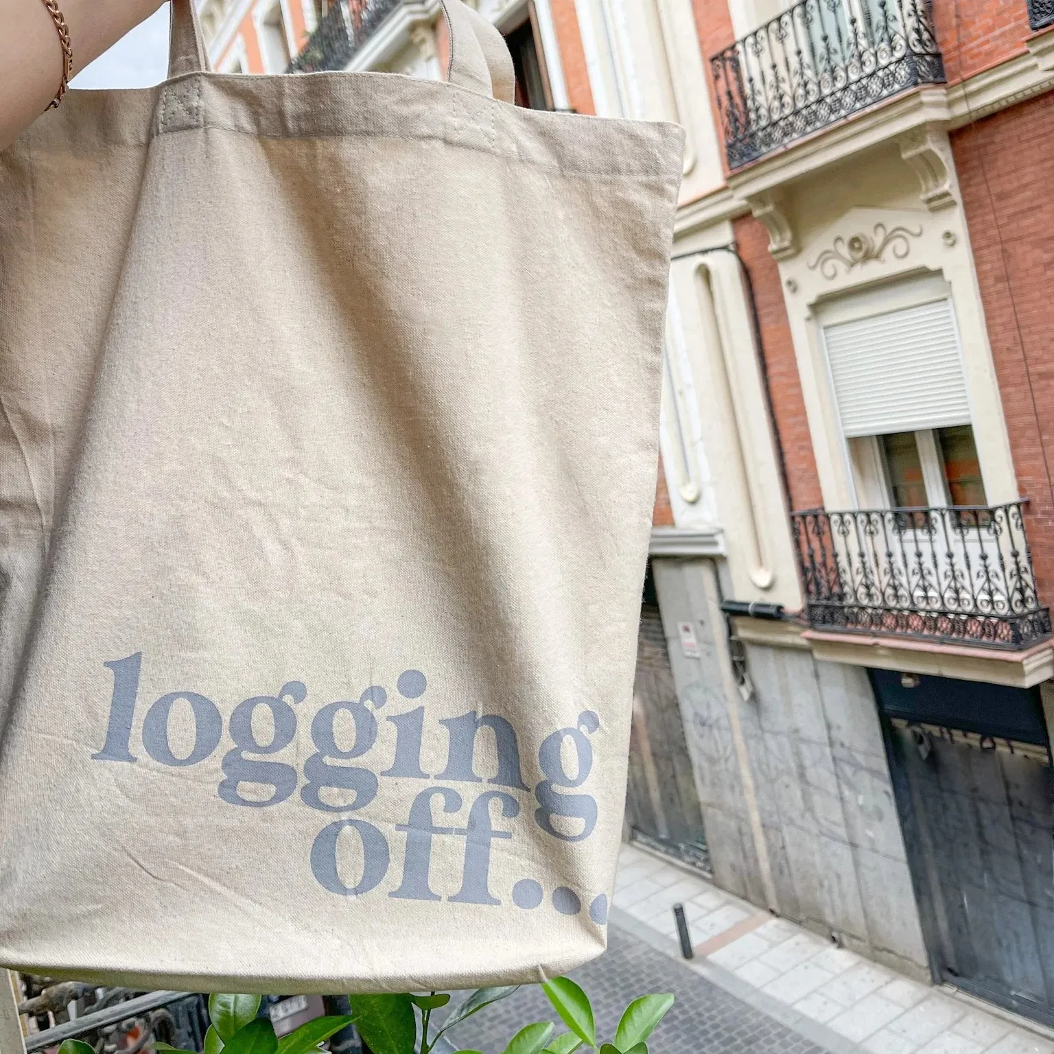 Logging Off Tote Bag