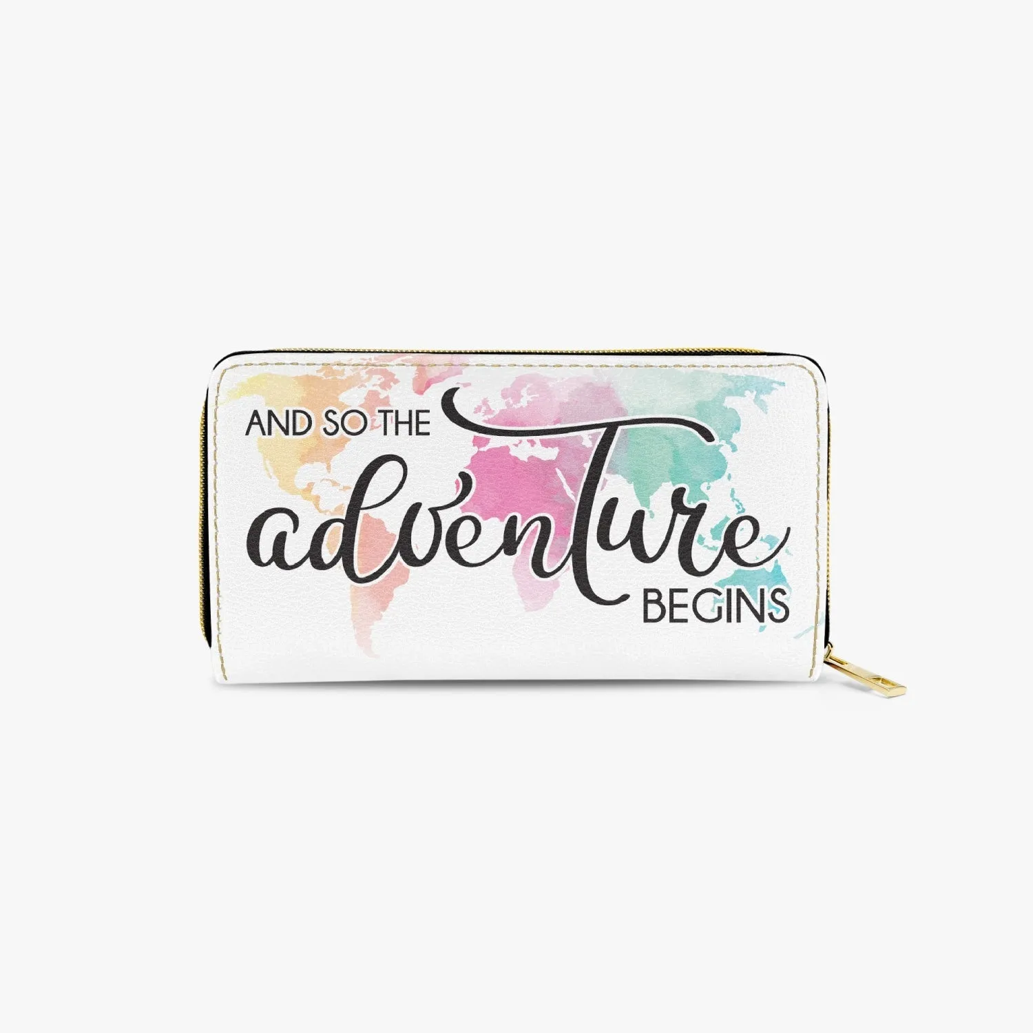 Long Type Zipper Purse, Travel, And so the Adventure begins, awd-636