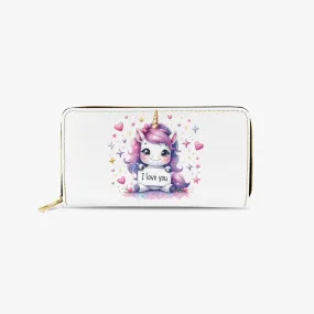 Long Type Zipper Purse - Unicorn