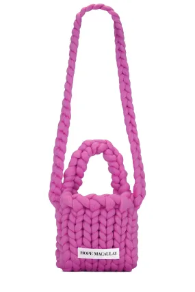 Magenta Colossal Knit Crossbody Bag