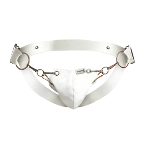 Male Basics Dngeon Snap Ring Mounted Penis Cup Jockstrap White Camo One Size