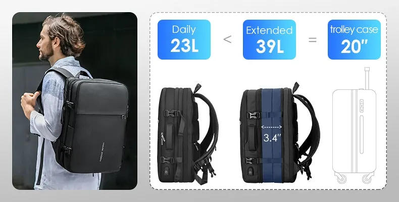 Mark Ryden High Capacity Multifunction USB Charging 17 Inch Laptop Backpack