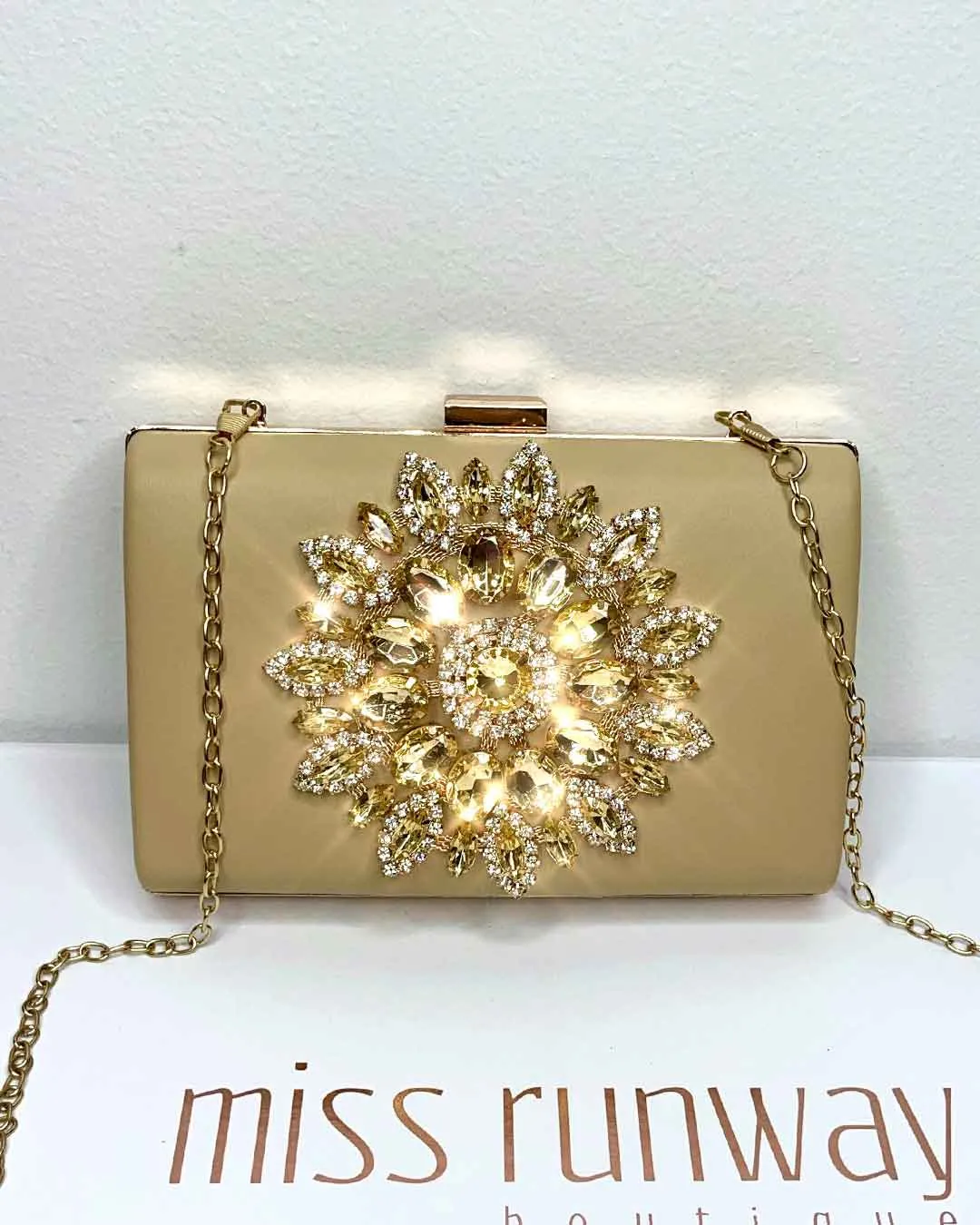 Maya Jewel Clutch - Gold