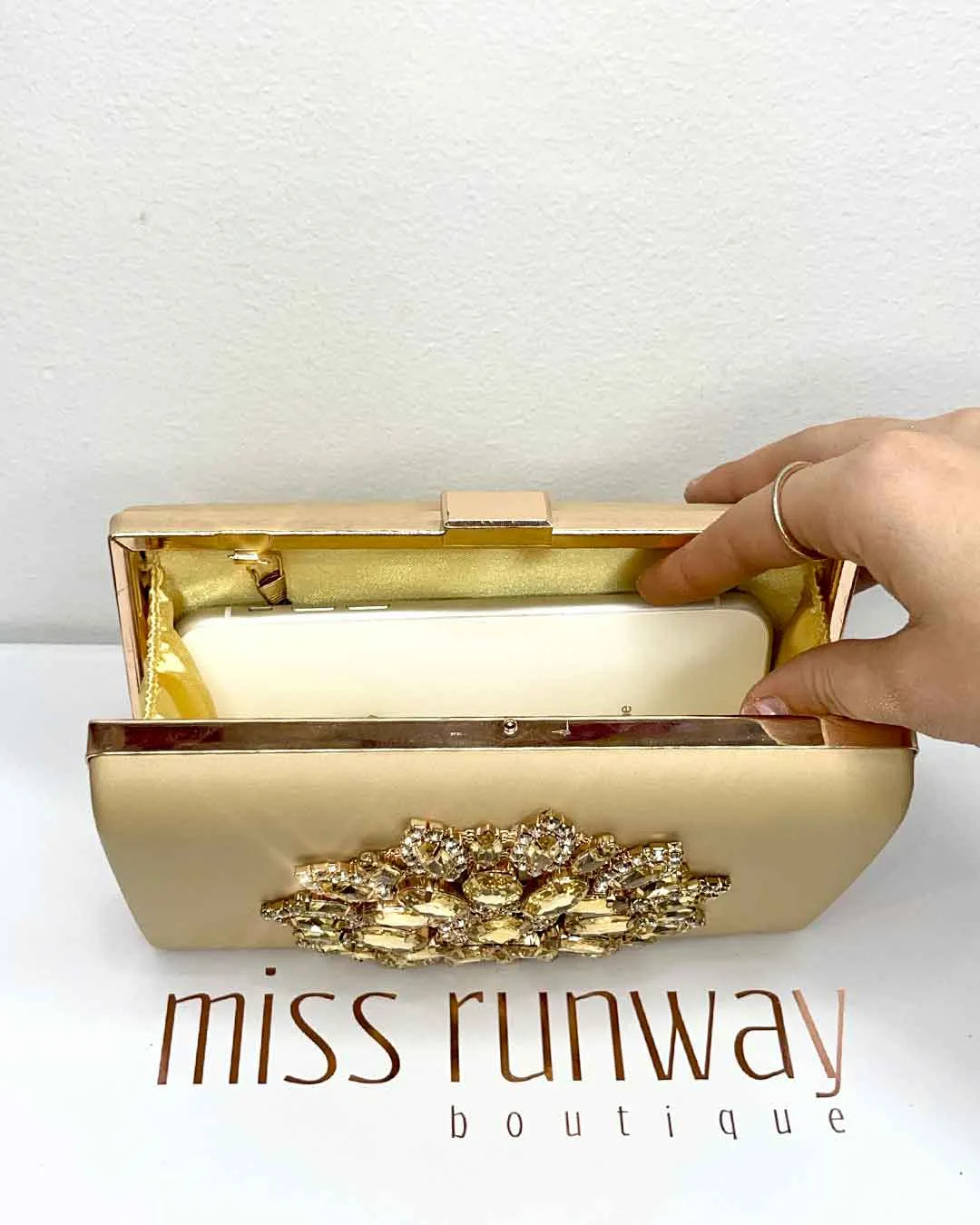 Maya Jewel Clutch - Gold