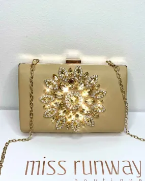 Maya Jewel Clutch - Gold