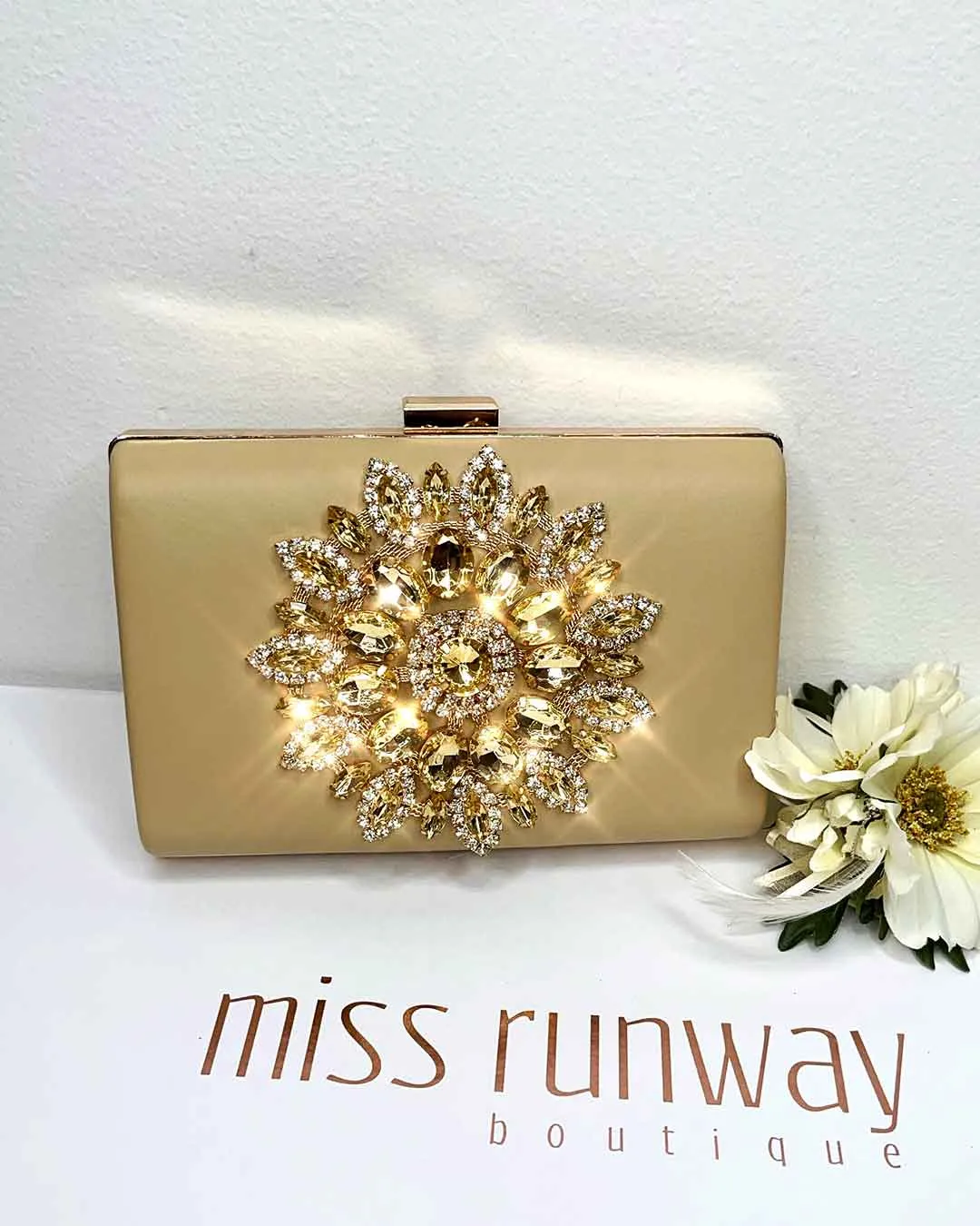 Maya Jewel Clutch - Gold