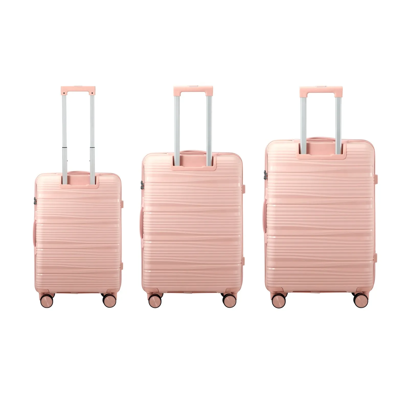 Mazam 3PCS Luggage Suitcase Trolley Set Travel PP Case TSA Lock Storage Pink