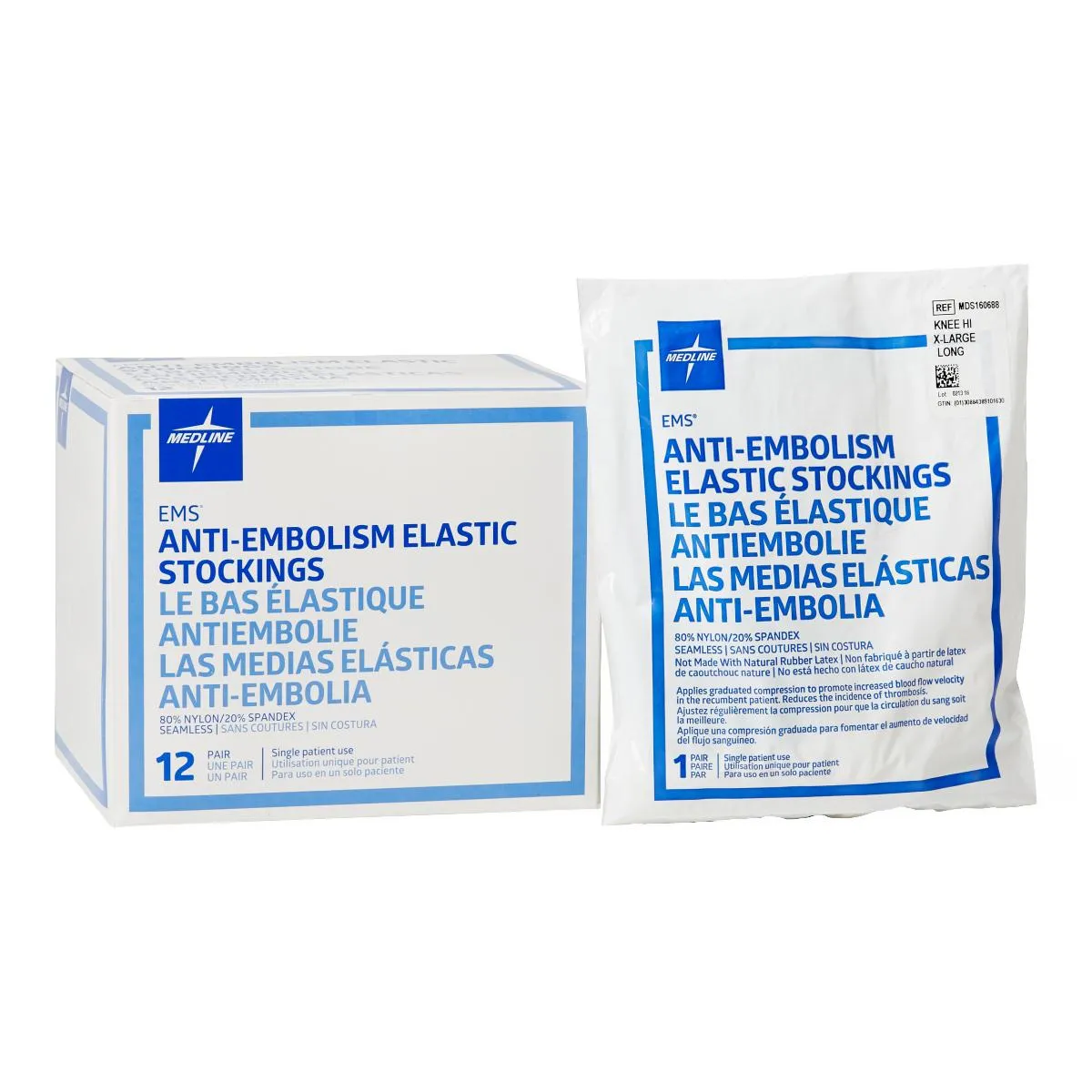 Medline EMS Knee-High Anti-Embolism Stockings