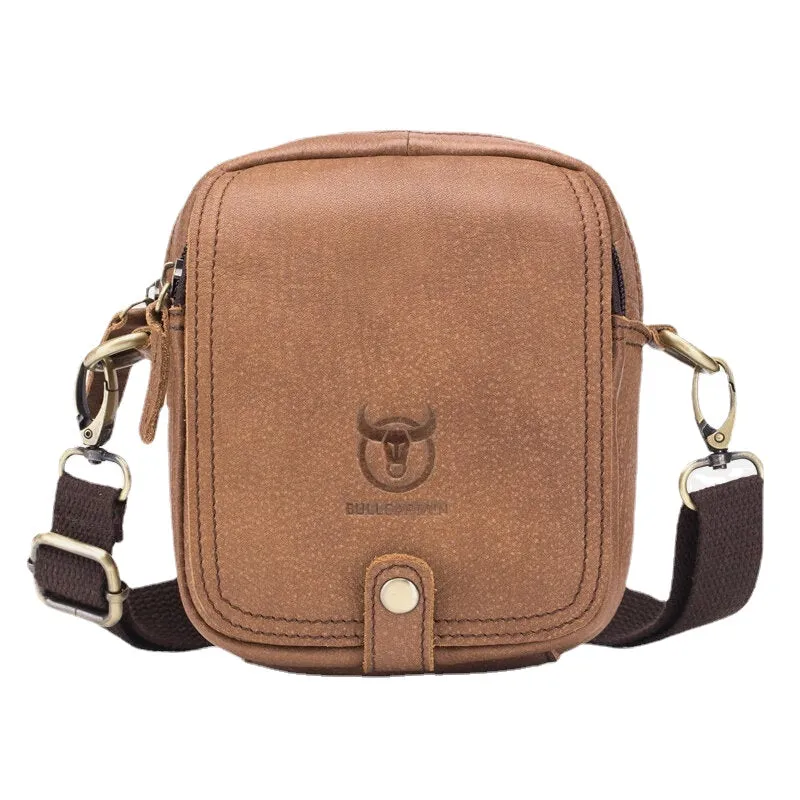 Men Genuine Leather Multi-Layers Casual Crossbody Bag Shoulder