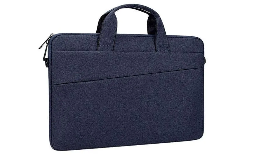 Men's Slant Zipper Briefcase Designed Ultra Light Laptop Bag-NavyBlue