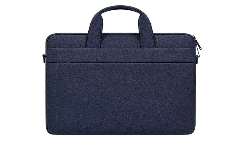 Men's Slant Zipper Briefcase Designed Ultra Light Laptop Bag-NavyBlue