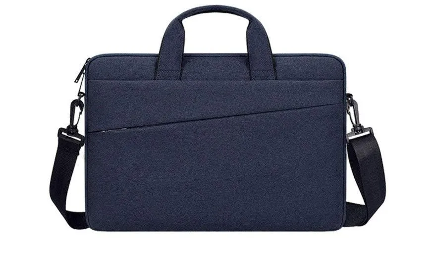 Men's Slant Zipper Briefcase Designed Ultra Light Laptop Bag-NavyBlue