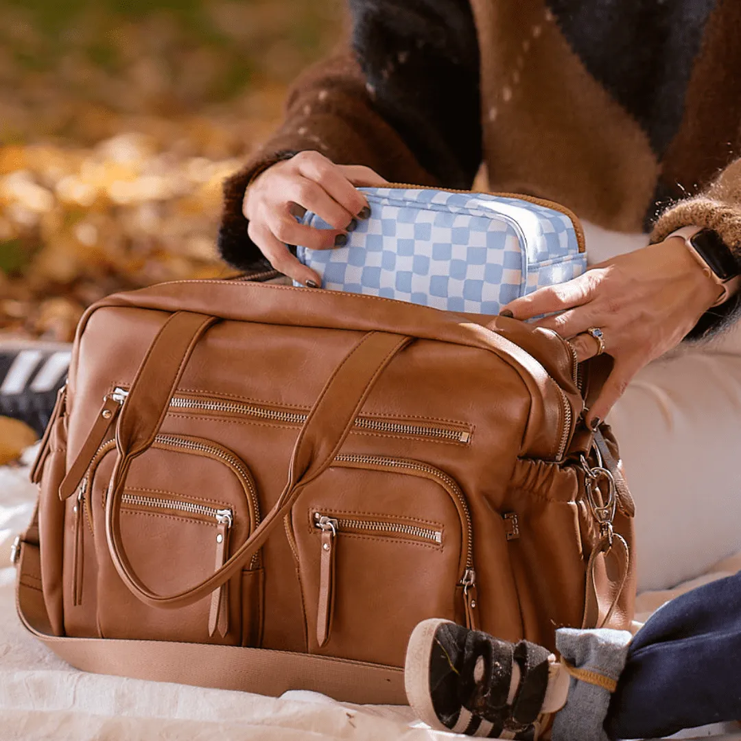 Mini Insulated Lunch Bag/Pumping Bag - Blue Check