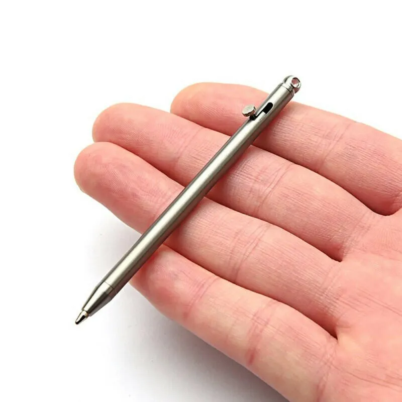 Mini Titanium Pen EDC Gadget Keychain Ballpoint Pen Practical Tactical Pen Outdoor Camping Hiking Cycling Equipment