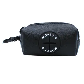 Monty's PU Vegan Leather Pet Poop Bag Dispenser - Eclipse Black