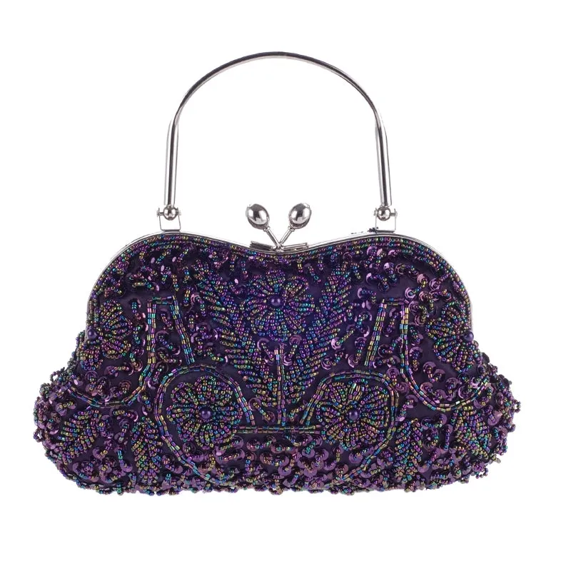 MOONFLOWER Beaded Retro Evening Handbag