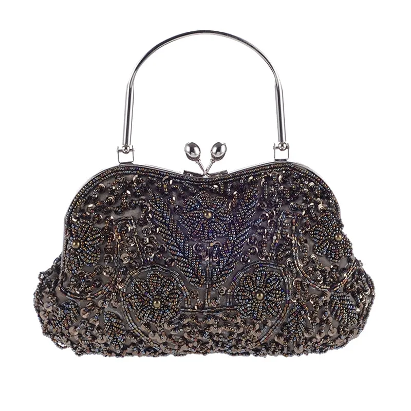 MOONFLOWER Beaded Retro Evening Handbag