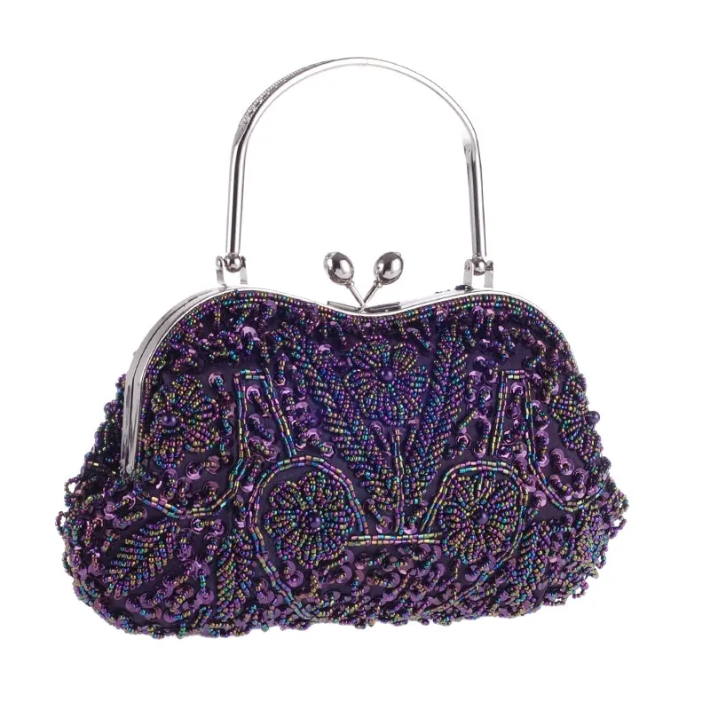 MOONFLOWER Beaded Retro Evening Handbag