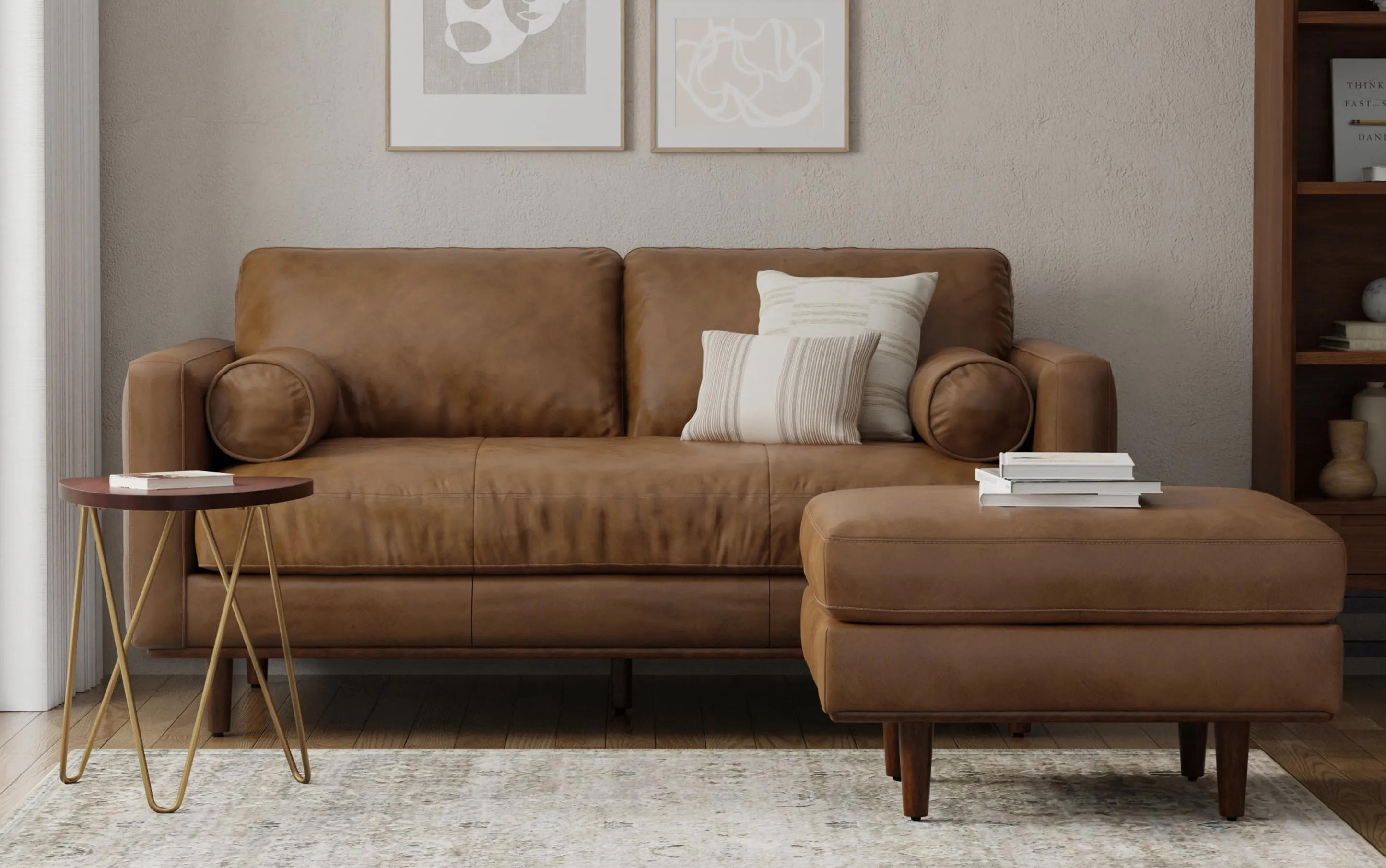 Morrison 72-inch Sofa in Genuine Leather