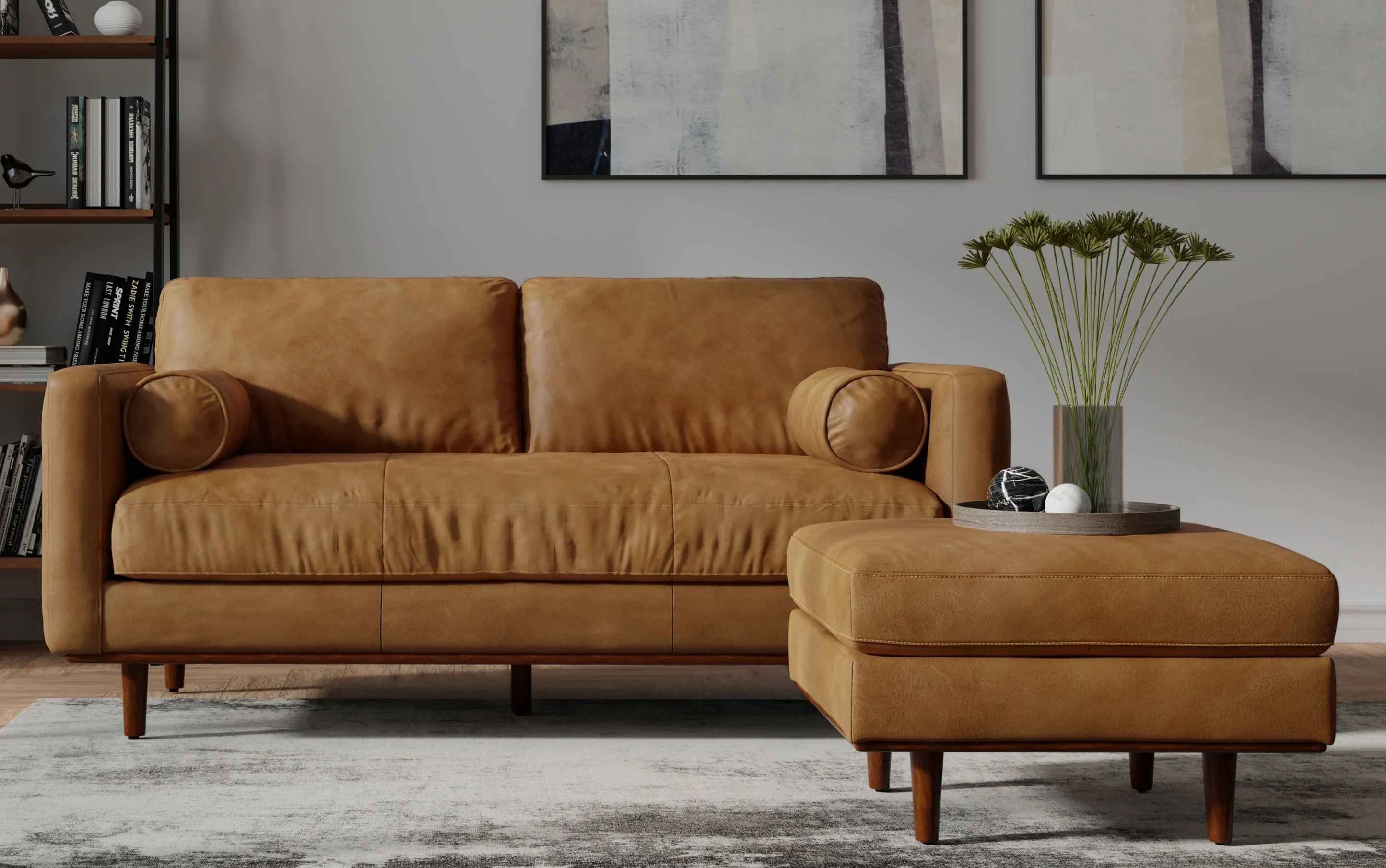 Morrison 72-inch Sofa in Genuine Leather