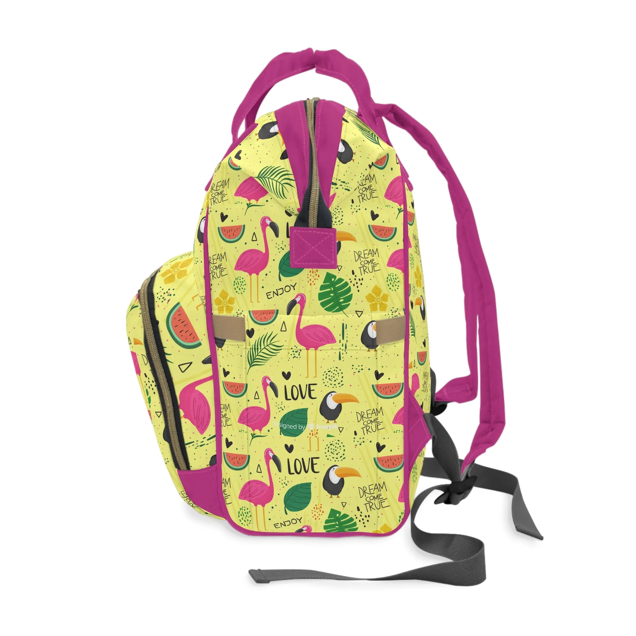 Multifunctional  Backpack with Cute Flamenco Pattern