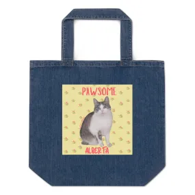 My cat Alberta, Organic denim tote bag