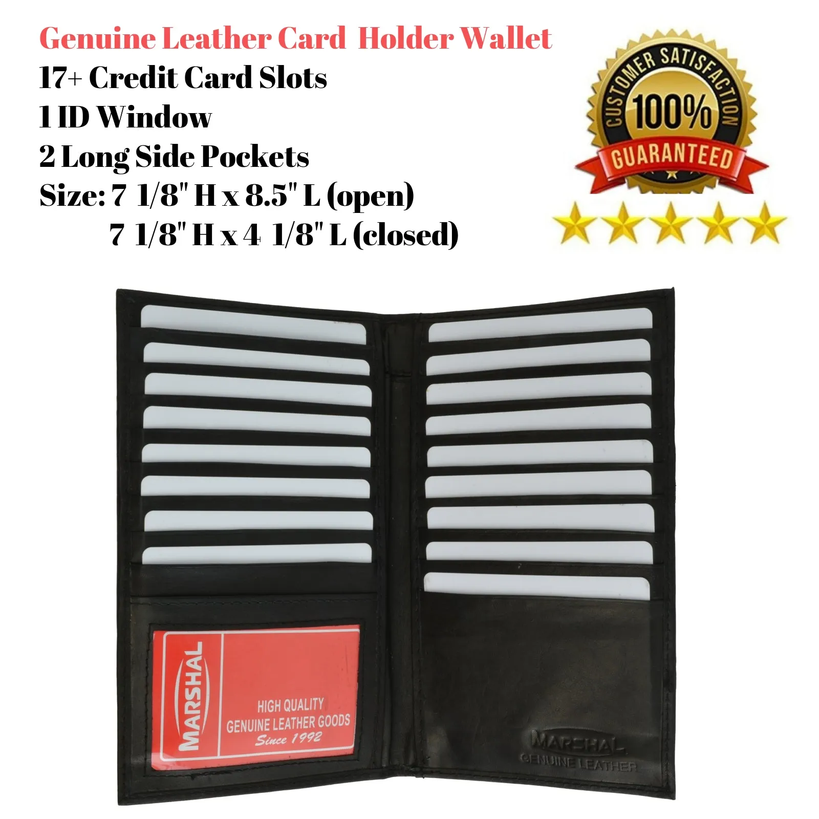 New Genuine Leather Bifold Credit Card ID Holder 1529 CF (C)