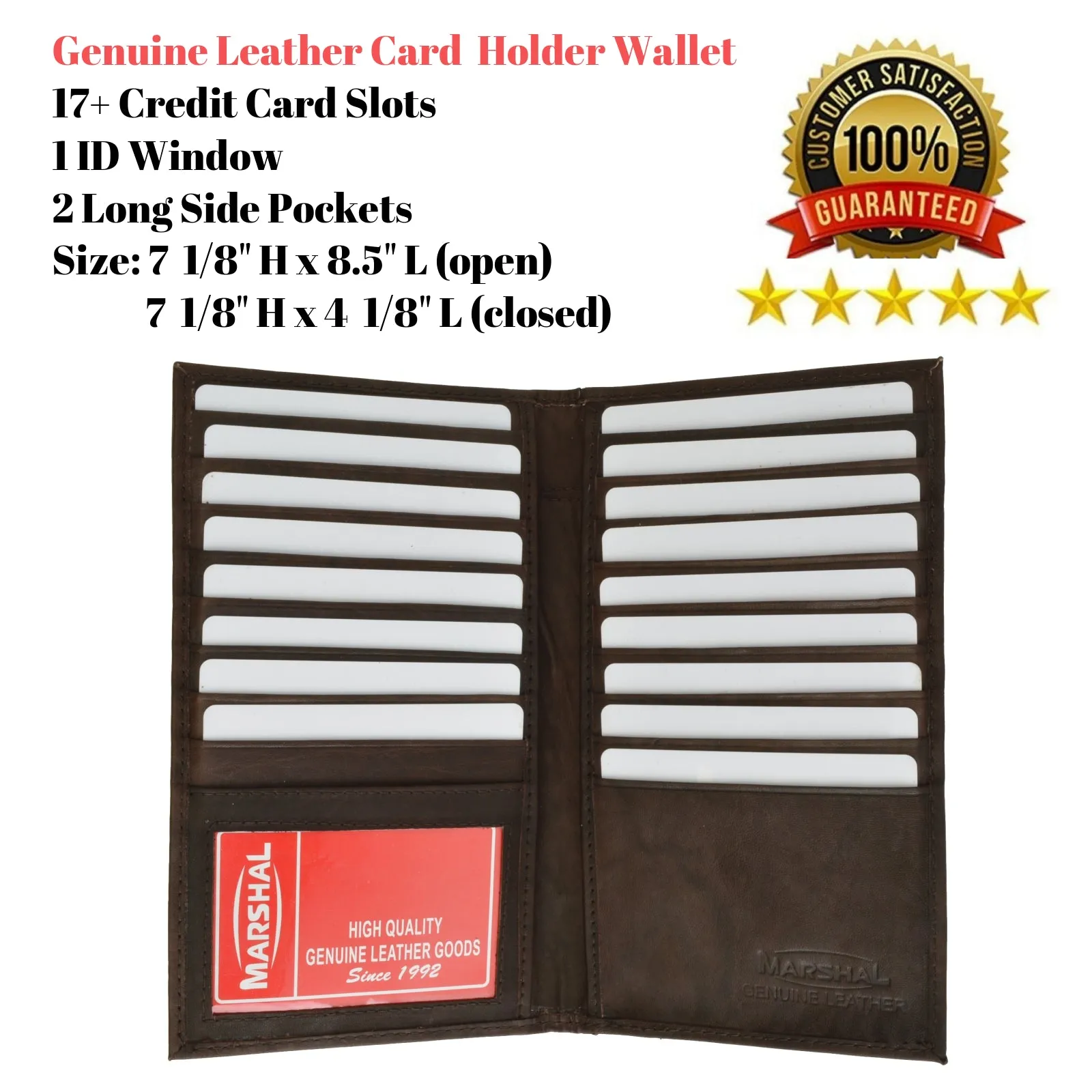 New Genuine Leather Bifold Credit Card ID Holder 1529 CF (C)