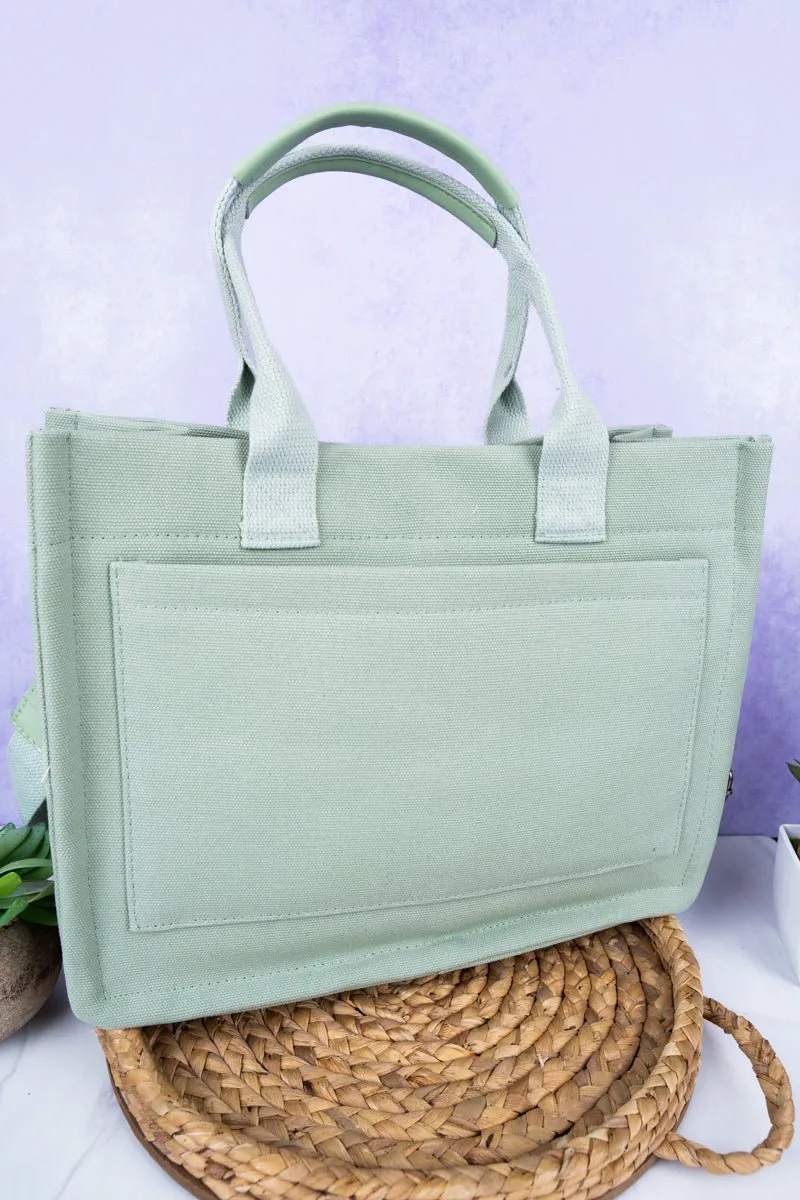 NGIL Mint Laurel Bay Small Canvas Tote