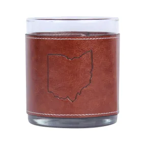 Ohio Faux Leather Rocks Glass