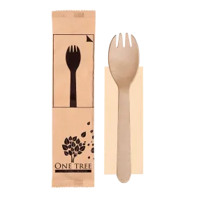 One Tree Wooden Cutlery Set Spork & Napkin 400pcs